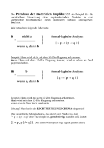 Die Paradoxa der materialen Implikation als Beispiel für die wenn a