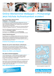 Online-Werbemittel Wallpaper + Printanzeige