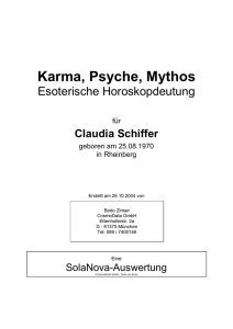 Karma, Psyche, Mythos - CosmoData