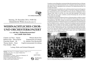 Weihnachtsoratorium von Camille Saint-Saëns - Wittener Bach-Chor