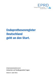 Endoprothesenregister Deutschland geht an den Start.