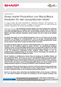 Sharp startet Produktion von Black/Black Modulen für den