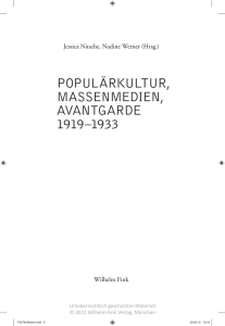 POPULÄRKULTUR, MASSENMEDIEN, AVANTGARDE 1919–1933