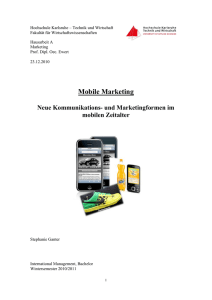 Mobile Marketing - Wirtschaftswissenschaften
