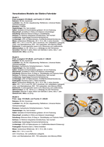 Verschiedene Modelle der Elektro-Fahrräder - VAA