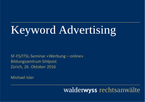 Keyword Advertising - Walder Wyss Attorneys at Law