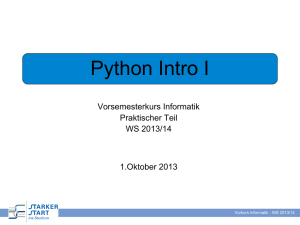 Python Intro I