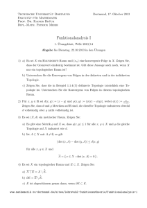 1. ¨Ubungsblatt - Fakultät für Mathematik, TU Dortmund