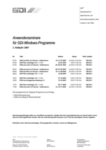Anwenderseminare für GDI-Windows