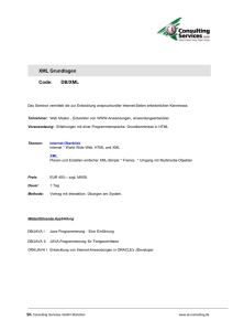 XML Grundlagen Code: DB/XML - SK Consulting Services GmbH