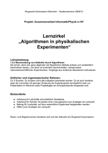 Lernzirkel „Algorithmen in physikalischen