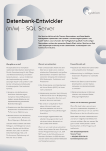 Datenbank-Entwickler (m/w) – SQL Server