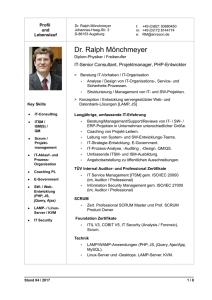 Profil und CV Dr. Mönchmeyer 01/2016 - Dr. Mönchmeyer