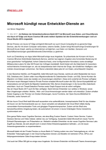 Microsoft kündigt neue Entwickler-Dienste an