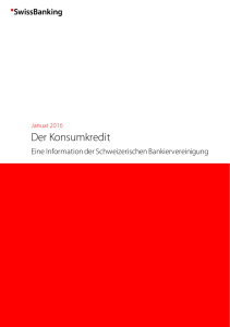Der Konsumkredit - Schweizerische Bankiervereinigung
