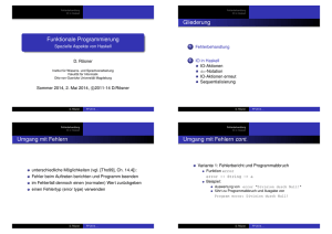 Funktionale Programmierung - Spezielle Aspekte von Haskell