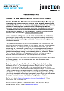 PRESSEMITTEILUNG junct!on: Die neue iPad-only