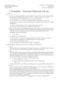 1. ¨Ubungsblatt – Numerische Mathematik I für Ing.