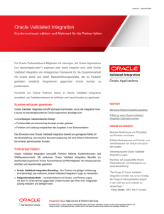 Oracle Validated Integration Brochure PDF