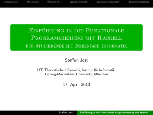 Einführung in die Funktionale Programmierung mit Haskell