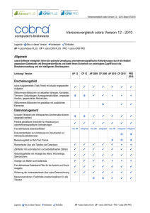 Versionsvergleich cobra Version 12 - 2010