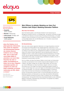 Mehr Effizienz im globalen Marketing von Swiss Post