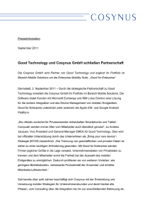 Good Technology und Cosynus GmbH schließen Partnerschaft