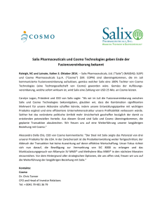 Salix Pharmaceuticals und Cosmo Technologies