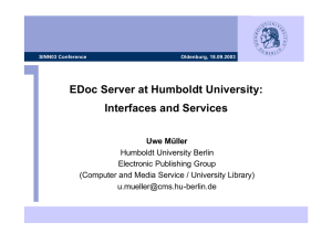 EDoc Server at Humboldt Universit: Interfaces and Services