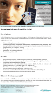 Senior Java Software Entwickler (m/w)