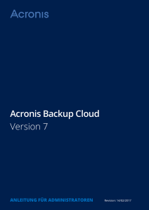 Acronis Backup Cloud Administrator`s Guide