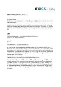 Agenda SQL-Schulung 21.-22.02.17