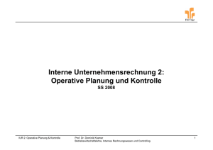 Interne Unternehmensrechnung 2: Operative