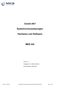 Systemvoraussetzungen Hardware und Software MKS AG