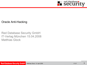 Oracle Anti-Hacking Red Database Security GmbH IT