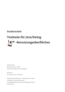 Testtools für Java/Swing -Benutzungsoberflächen