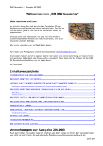 Willkommen zum „IBM DB2 Newsletter“
