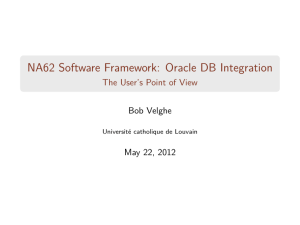 NA62 Software Framework: Oracle DB Integration