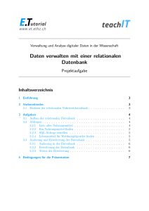 Daten verwalten mit einer relationalen Datenbank