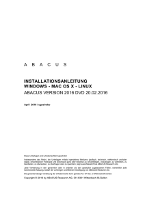 Installation ABACUS v2016