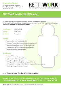 PHP Web-Entwickler 80-100% (m/w) - RETT