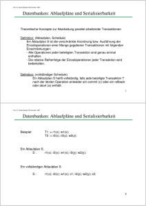 Datenbanken II K4 CC und Serialisierbarkeit