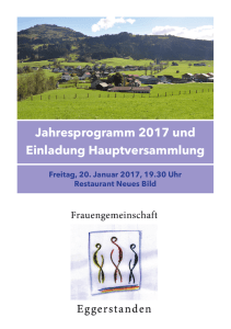 Jahresprogramm 2017 und Einladung