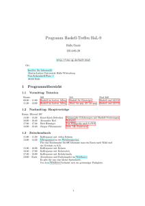 Programm Haskell-Treffen HaL-9