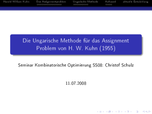 Die Ungarische Methode für das Assignment Problem von HW Kuhn