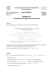 TECHNISCHE UNIVERSIT ¨AT M ¨UNCHEN Lineare Algebra 1