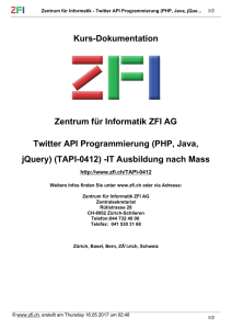 Kurs-Dokumentation Zentrum für Informatik ZFI AG Twitter API