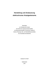 Herstellung und Ansteuerung elektrochromer Anzeigeelemente