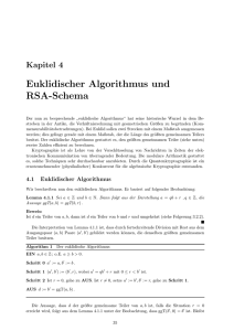 Euklidischer Algorithmus und RSA