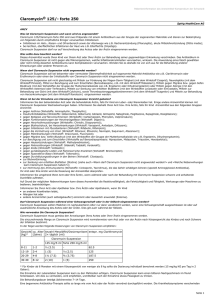 Patienteninformation Claromycin ® 125/- forte 250
